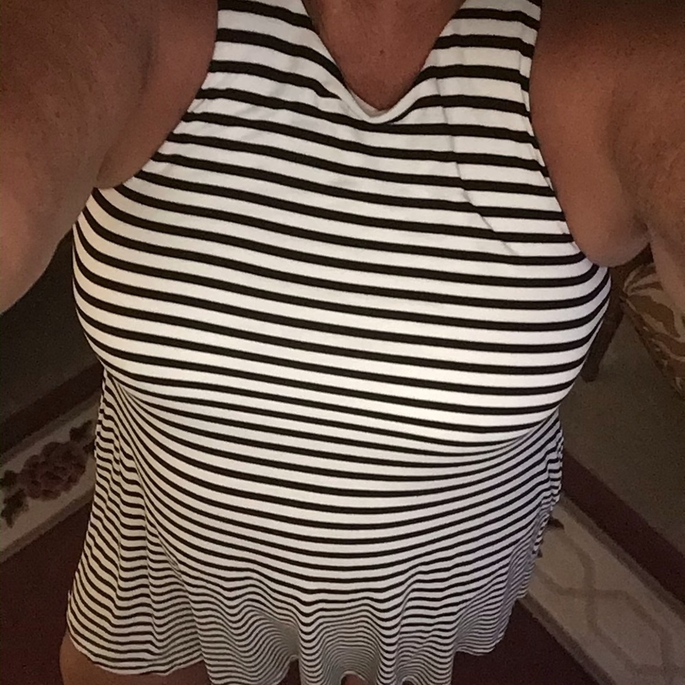 Basic beach cover or summer dress black & white S stripped comfortable 🌻